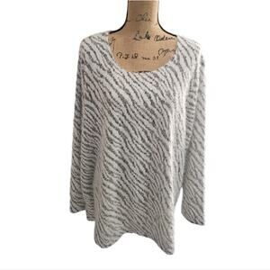 Lane Bryant Black White Zebra Animal‎ Print Super Soft and Cozy Sweater 3X New!